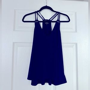 Express Blue Strappy Tank Top with Gold Detail. Size S